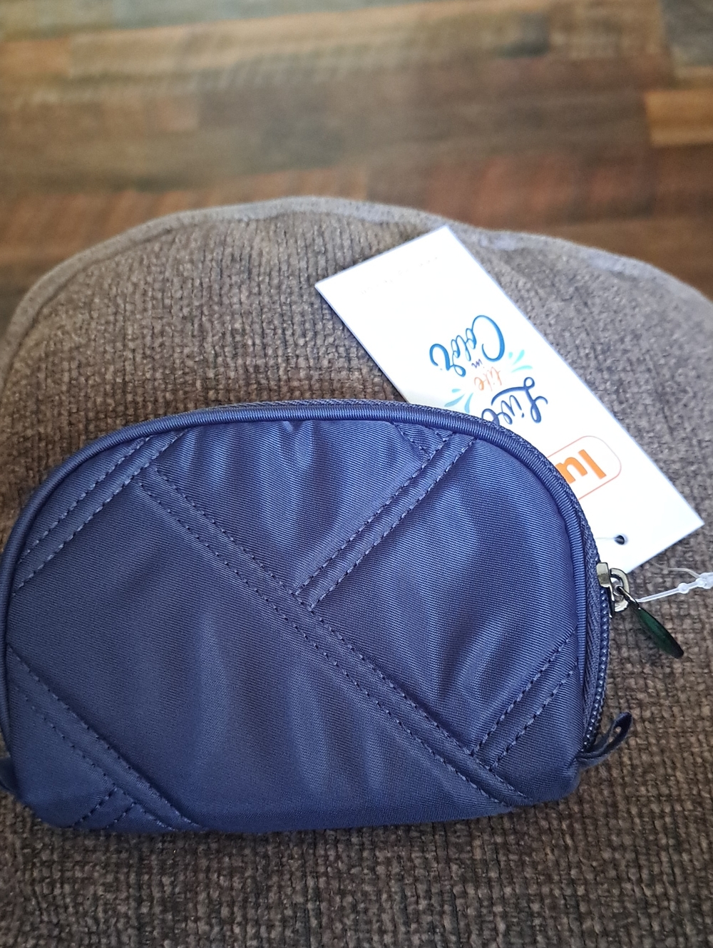 lug Stash Quilted Navy Blue Pouch - Picture 2 of 3